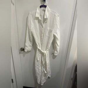 Whit Cotton Midi Dress